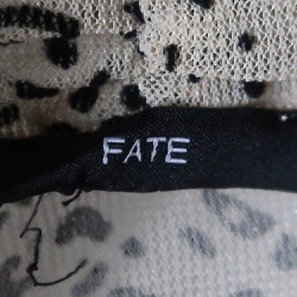 FATE GOLD TAN BROWN LEOPARD PRINT TURTLE NECK LONG SLEEVE STRETCHY SHEER TOP - Picture 2 of 10